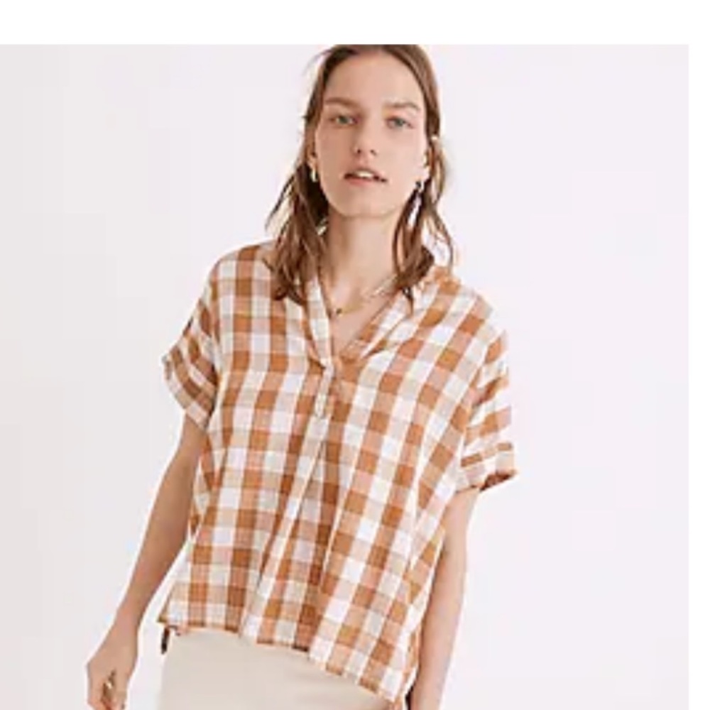 Madewell Lakeline popover shirt in gingham XXS